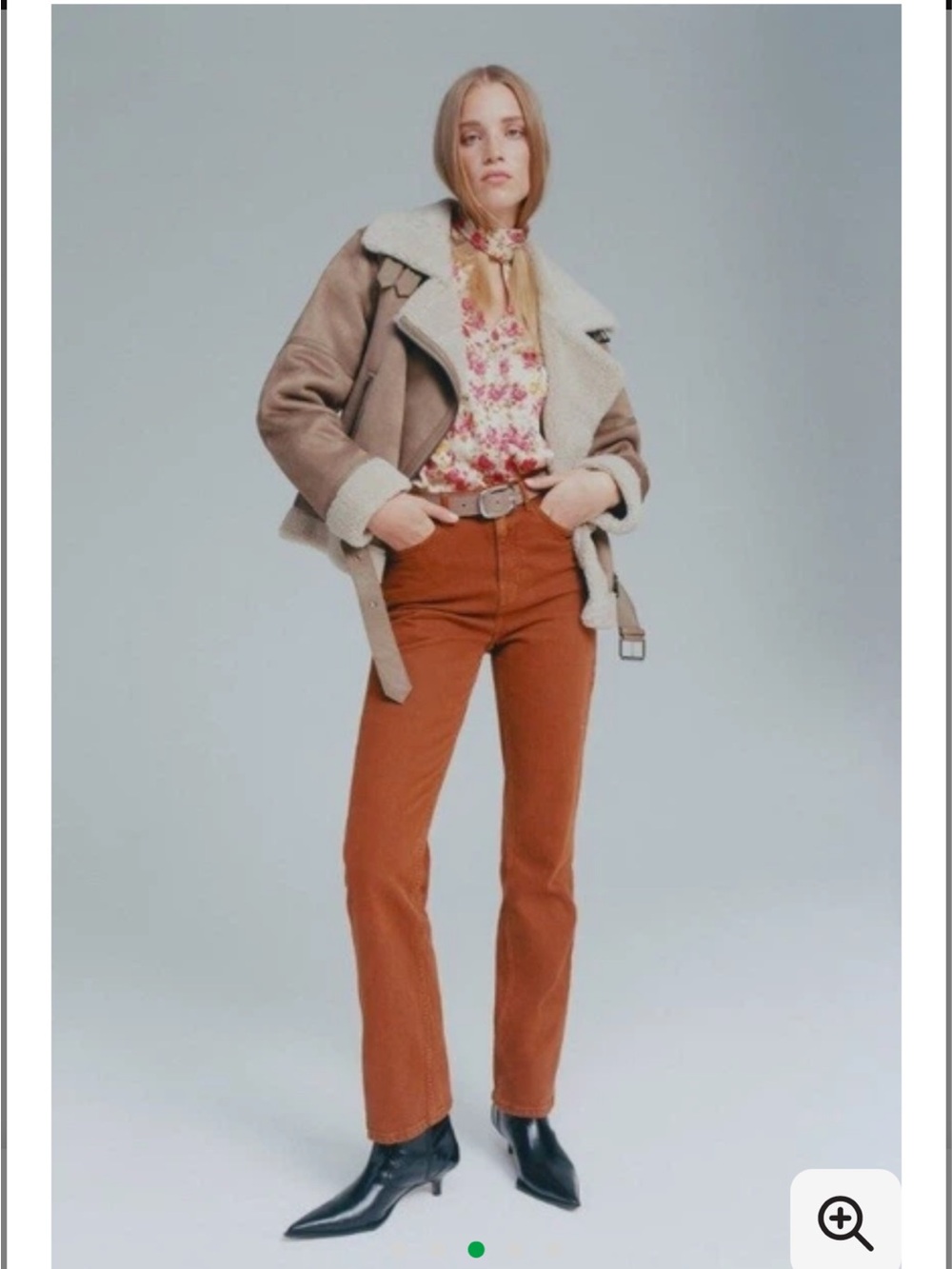 Zara Bootcut Straight Leg Jeans Brown - Picture 14 of 16